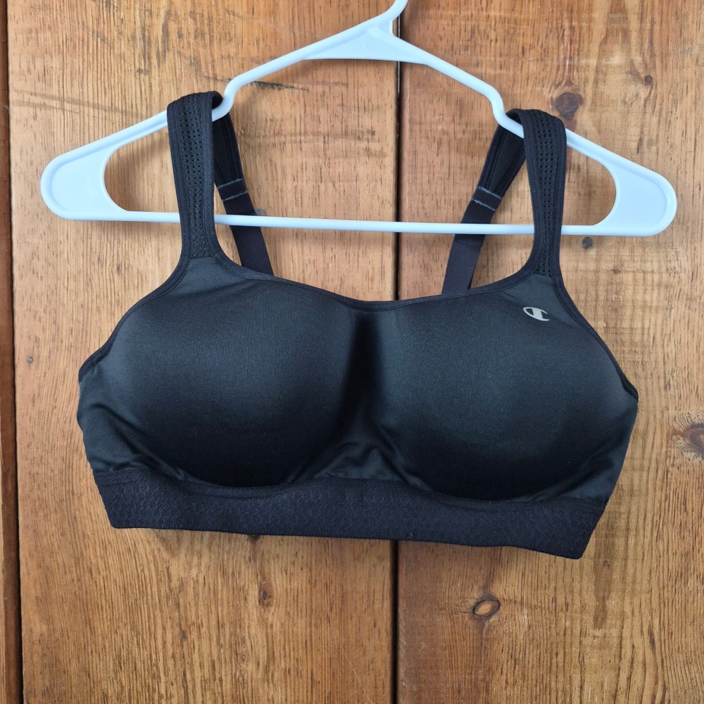 Champion Black High Impact Molded Cup Sports Bra Adjustable Straps